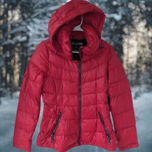 Calvin Klein Packable Quilted Premium Waterfowl Down Puffer Jacket XS Red